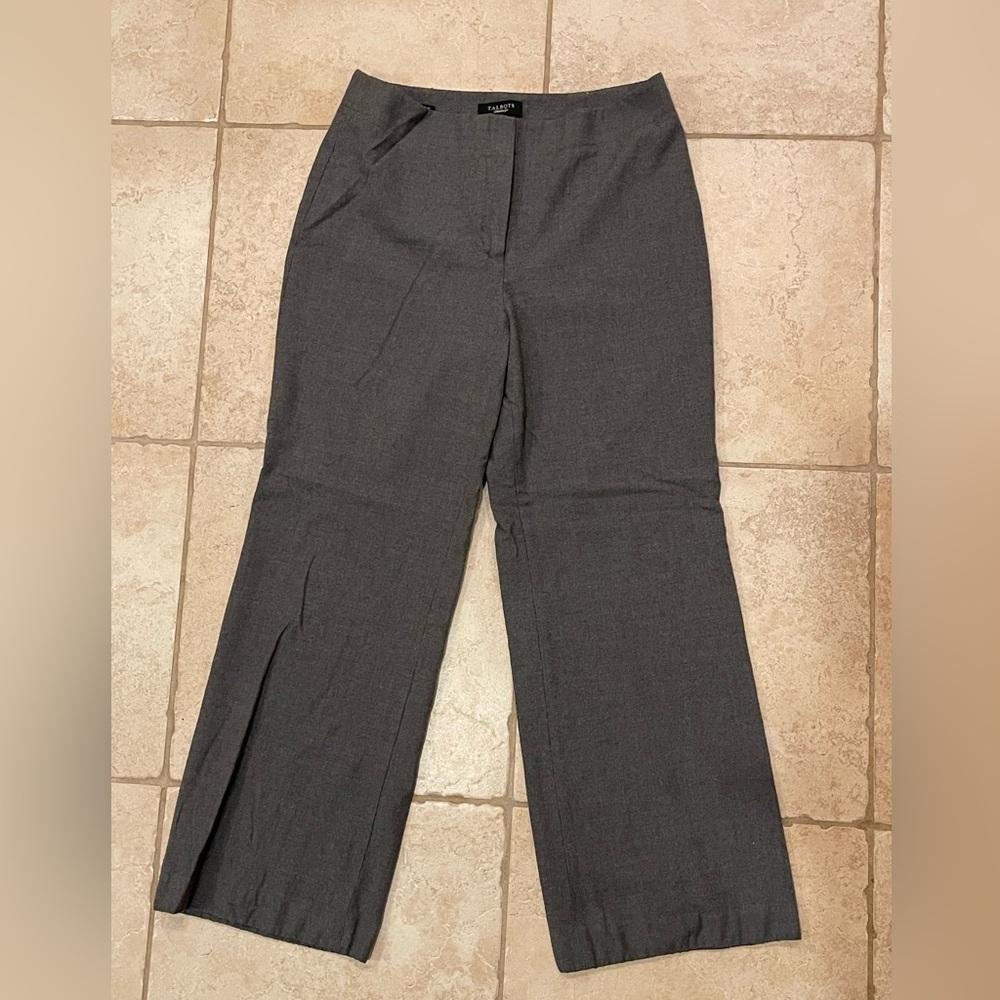 Talbots Elegant Gray Wool Blend Women's Pants - Size 12